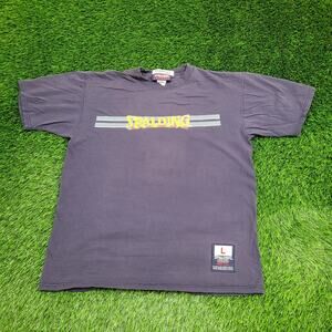 Vintage 90s Spalding Athletic Shirt Large 23x28 Faded-Blue